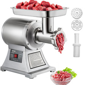 1100-watt Silver Electric Meat Grinder 550 Lbs. Hour Commercial Sausage Stuffer