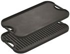 20-inch Cast Iron Skillet Griddle Pan Lodge Cookware Reversible 075536347202