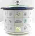 3120 Rival Ceramic Crock Pot 2-2 1 5 Quarts Floral Grid Pattern