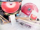 10-um 4-wb Meyer Vtg Oriental Cook Serve Red Electric 14 Wok Skillet New In Box