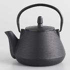 433575 World Market Black Ripple Cast Iron Teapot By