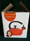 54934 Rachael Ray Whistling Teakettle Qt Orange Stove Porcelain Kitchen New