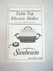 65982 Sunbeam Electric Tabletop Skillet Manual For And Instructions Cookbook