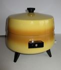 7637 Regal Vintage Electric Skillet With Lid Harvest Gold Round Fry