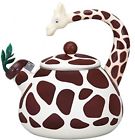 810675 Tea Kettle Whistling Giraffe Animal Quart Enamel Heavy 691171810675