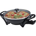 814667022141 Ovente Round Electric Frying With Tempered Glass Lid