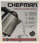 856773003607 Chefman Cordless Electric Kettle Stainless Steel Swivel Base