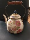 89257-0032 New Handcrafted Tea Kettle Morning Glory Vines Flowers Quart