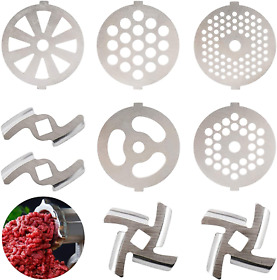 9 Pcs Replaceable Meat Grinder Blades Stainless Steel Food Plate D