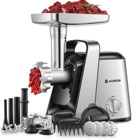 B0fmym2hv4 Aaobosi 6-in-1 Electric Meat Grinder 3000w Max 3-speed 4 Plates 2 Blades
