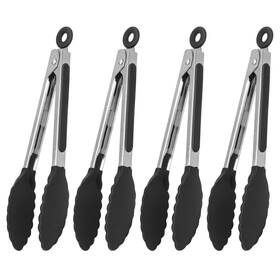 Acauto 716007181856 Serving Tongs Kitchen - Heat Resistant Premium 9 Inch 4 Pack Black