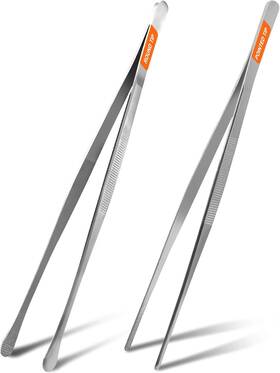 Flj-11 Achiwish 2pcs 12-inch Kitchen Tweezers For Cooking Tweezer Tongs Fine Silver