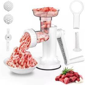 Adrinfly 445030937958 Heavy Duty Manual Meat Mincer Sausage Stuffer And Cookie Maker With Stainless S