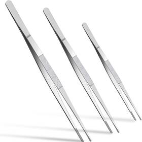 Herry-us-3 Aesifr 3pcs Kitchen Food Tongs Fine Tweezer 8inch 10inch 12inch Silver