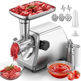Airmsen 18119865616 Electric 4 In 1 Meat Grinder With Tomato Strainer 2 Blades 3 Plates