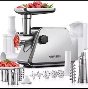 Mgt080 Airmsen Meat Grinder 5 In 1 Tomato Press - Cheese And Vegetable Grater