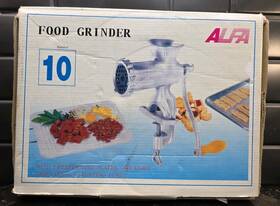 Alfa 841185006742 #10 Food Grinder Meat Mincer 2 Plates 1 Knife And Sausage Stuffing Tubes