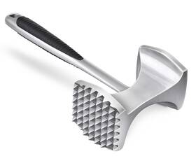 Es-24-d11 Aliglow Meat Tenderizer Hammer Tool Pounder For Tenderizing 9.5inch Silver