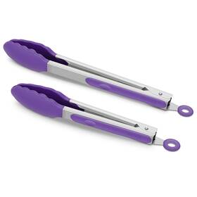 Allwin-houseware W Wh-0509 2 Pack Silicone Kitchen Tongs 9 Inch And 12 Set Heat Resistant Purple