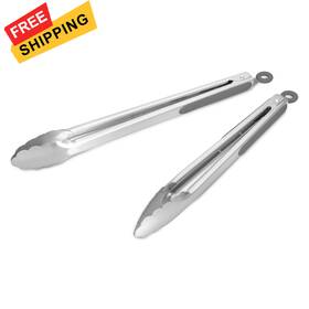 Wh-0613 Allwin-houseware W 304 Stainless Steel Kitchen Cooking Tongs 12 Inch And 14 Gray