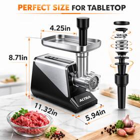 Mg104-b Altra Meat Grinder 3200w Max Electric Heavy Duty Sausage Stuff With 2 Stainless