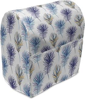 128178 Ambesonne Mixer 14x15 Peacock Stand Cover Creative Pattern With Line Navy White