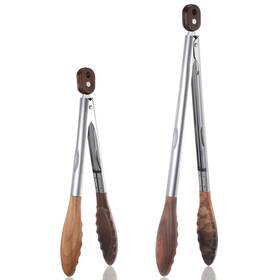 A5trf8d7 Aphumedc 710668 1 12 And 15 Inch Long Wooden Tongs For Cooking Serving Food Kitchen L Silver