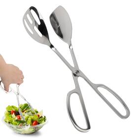 Asofelk 244446 10-inch Salad Tongs For Serving Scissor Style Kitchen One Size Silver