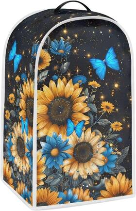 Cz43 Azulcusto Butterfly Sunflower Kitchen Appliance Covers Food