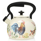 B417164 Paula Deen Rooster Qt Enameled Steel Tea Kettle 680243537756