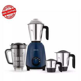 410613 Bajaj Steel 4-jar Mixer Grinder 750watt Royal Blue Free Shipping