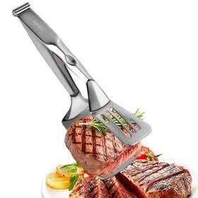 Blmhtwo Dy2876 Kitchen Cooking Tongs Stainless Steel Grill Clamp 11.34 Inch L X 2.75 W Silver