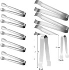 Boao 10 Pieces Ice Tong Pom Tongs Sugar Stainless Steel Mini Silver