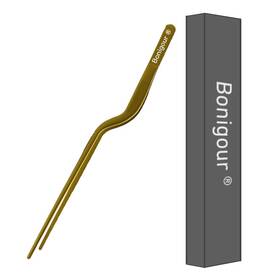 Bonigour 727636761906 8 Inch Precision Offset Tweezers Kitchen Culinary Gold