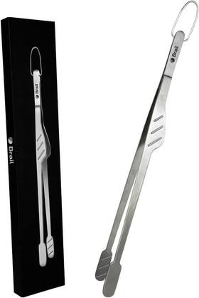 Tw3015 Brail Tweezer Tongs For Cooking Professional Tweezers Kitchen Silver Metallic