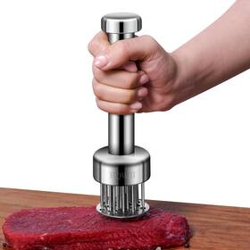 Rz14 Brand Bqwii Stainless Steel Meat Tenderizer Tool With 21 Sharp Needles - A