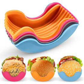 Yfeiqi-90 Brand Yfeiqi 4 Pcs Contact-free Burger Holder Clip Retractable Reusable Washable Food