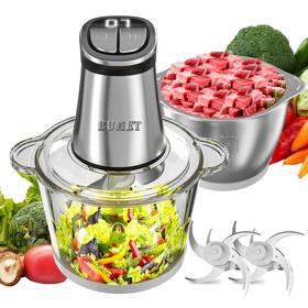 2x12cups Bumet 644097334855 Electric Food Processor Meat Grinder 800w Led Timer Ch