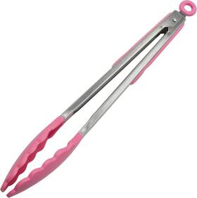 13785 Chef Craft Premium Silicone Cooking Tongs 12 Inch Pink