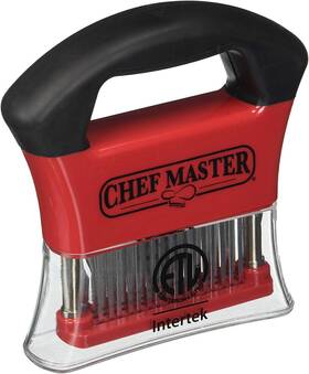 90009 Chef Master Meat Tenderizer Tool Stainless Steel Ultra Sharp Needle Blade Red Black
