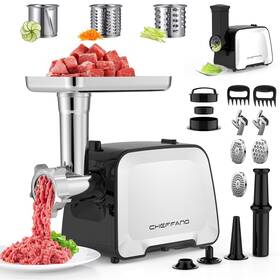 Mg090cm Cheffano Life Electric Meat Grinder 2000w Max Sausage Stuffer Maker Vegetable Cheese Grat