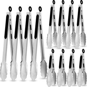 Zs-chengu-358 Chengu 12 Pack Stainless Steel Kitchen Tongs 7/9/12 7/9/12inches Black
