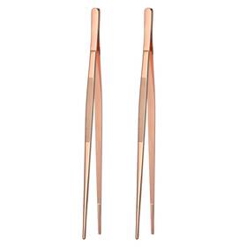 5x-11al-cjgl Cocktail Geek 2pcs 12 Inch Fine Long Tweezer Tongs Professional Copper Plated
