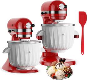 C2201a Cofun Ice Cream Attachment For Kitchenaid - 2 Quart Frozen And Sorbet White