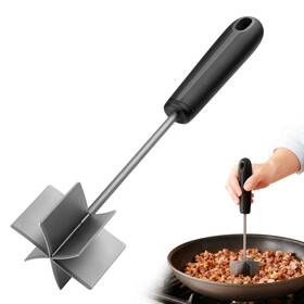 Coinicxcel 758899436119 304 Stainless Steel Meat Chopper And Masher 10 Inch 1-pack Black