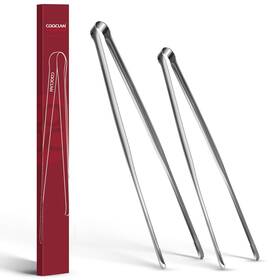 Ct1o1 Cooclan Precision Serrated Non-slip Tips Cooking Tongs 2 11.5 Inch 13.5 Silver