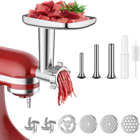 Euszc1705 Coolcook Meat Grinder Attachment For Kitchenaid Stand Mixer Silver