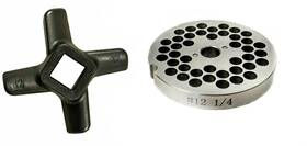 Cozzini Cutlery Imports 304624215056 #12 1/4 Inch Reversible Meat Grinder Plate - With Knife