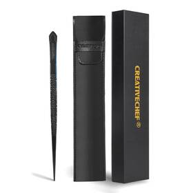 Creativechef 727636761883 10 Inch Chef Tweezer Tongs Professional Kitchen Tweezers 1 Black