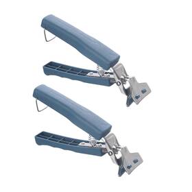 Cf1201-02 Crongeful 2 Pack Hot Plate Gripper Stainless Steel Bowl Clips Medium Navy Blue